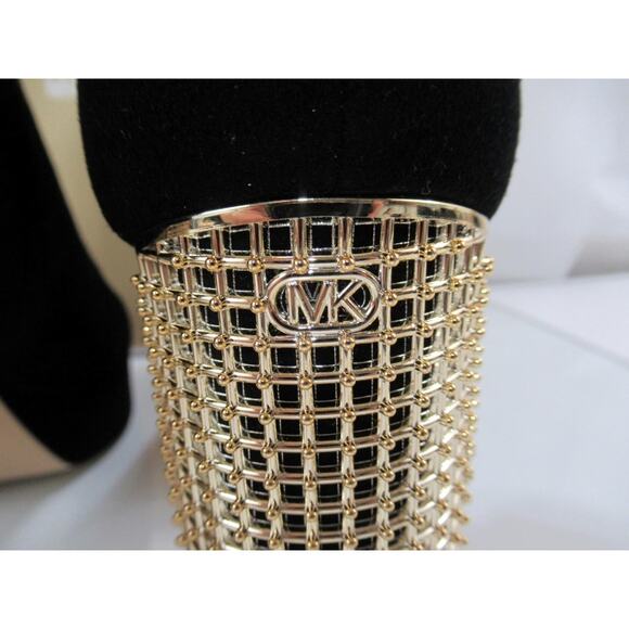 Michael Kors Maxine Block Heel Platform Bootie Zip Suede Black Size 8.5 - Picture 7 of 10